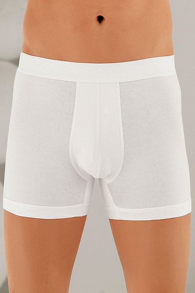 Şahinler Men's White Lycra Boxer with Text Bag ME031
