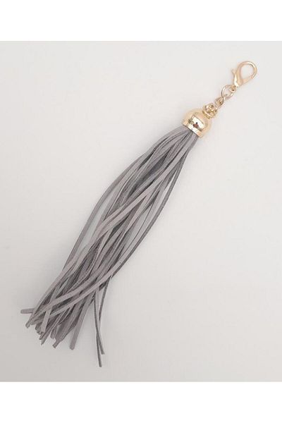 angel çanta aksesuar Αξεσουάρ Angel Bag Suede Nubuck Δερμάτινο μακριά φούντα Γκρι Χρώμα Ανοιχτόχρωμο μεταλλικό