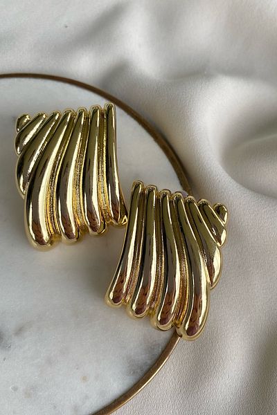 gaila design Gold Color Steel Plate Earrings