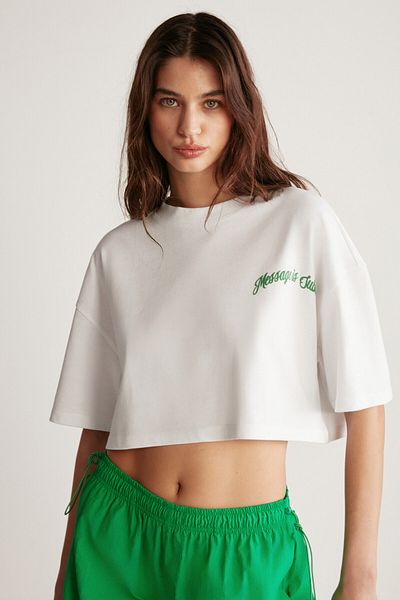 GRIMELANGE Tričko Carıssa Crop Oversize Single