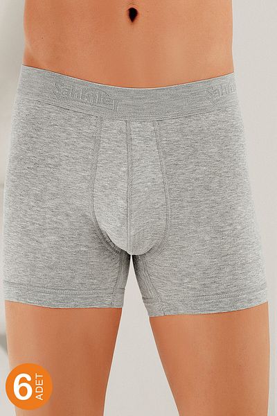 Şahinler Pack of 6 Lycra Boxers Gray Tme031