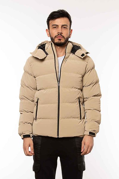 Cazador Jazz 1052 Hooded Thick Ανδρικό Πουφ Παλτό Μπεζ