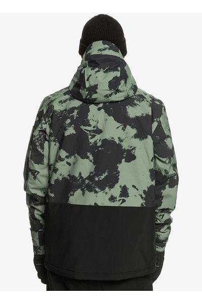 Quiksilver Multicolor Men's Hooded Collar Regular Fit Waterproof Ski Coat EQYTJ03403 Mission Print