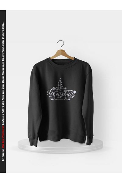 dopdolu promosyon Hanorac cu gât crew cu două fire, 100% bumbac, imprimat cu design de Anul Nou