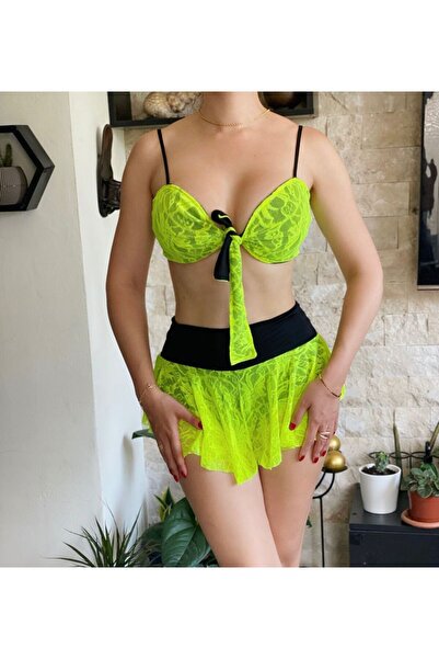 Miss Δαντελένια φούστα με σορτς δύο τεμαχίων