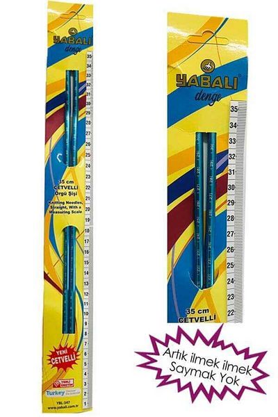 Yabalı Ruler Knitted Skewer Set 35 Cm (NO:3/3.5/4/4.5/5/6) 6 Pieces No Need to Count Bowknot