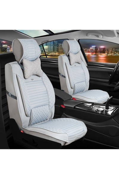 ASYASHOP غطاء مقعد سيارة من الجلد الفاخر متوافق مع Toyota CH-R، مجموعة من 5 ق...