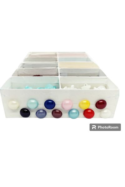 hobim42 Pearl Button Set 12 Colors 5 Pieces of Each Color Total 60 Pieces 24" Large Size