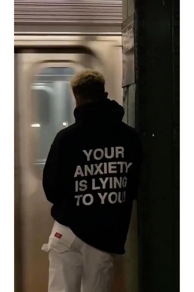 Toum Thump Thump Your Anxiety Is Lying To You Oversize Unisex Hoodie