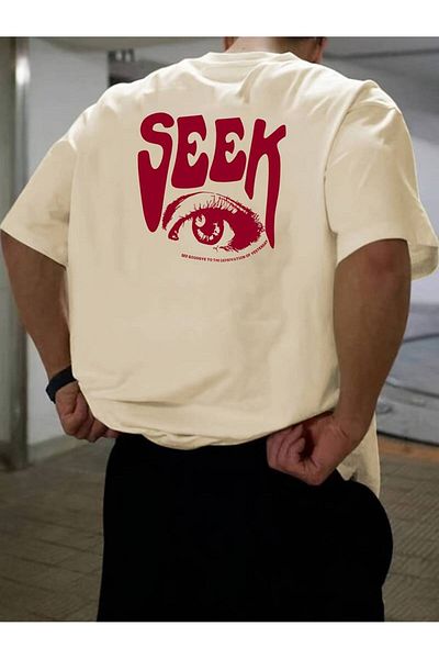NOFLEN Μπλουζάκι Unisex Eye Eye Printed Oversize 100% βαμβακερό