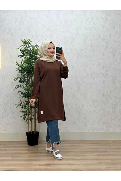 azzebutik 8420 MEVA TUNIC K25 ΣΚΟΥΡΟ ΚΑΦΕ