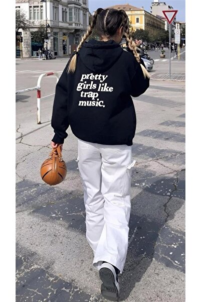 Toum Glupke, glupke, lepe devojke vole trap muziku, unisex Oversize kroj hoodie