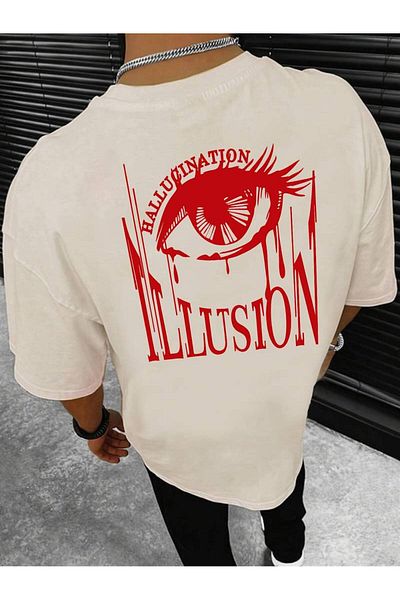 NOFLEN Μπλουζάκι Unisex Eye Eye Printed Oversize 100% βαμβακερό