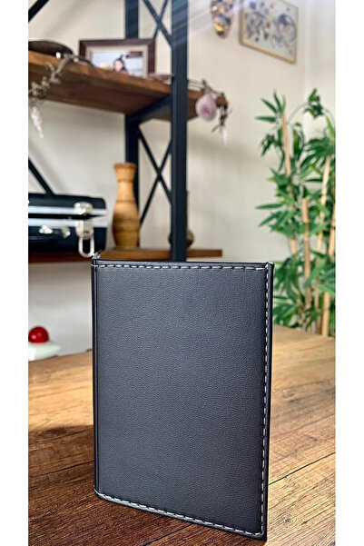 EFE PROMOSYON Leather Stitched Car License Cover Container Auto License Holde...