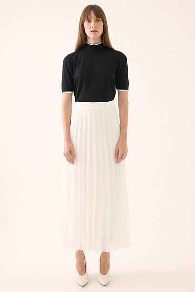Perspective Dixie Regular Fit Long Length Ecru Color Skirt