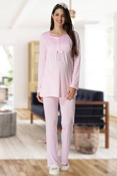 Mecit Pijama Σετ Πιτζάμες εγκυμοσύνης Mecit 5414 Ροζ