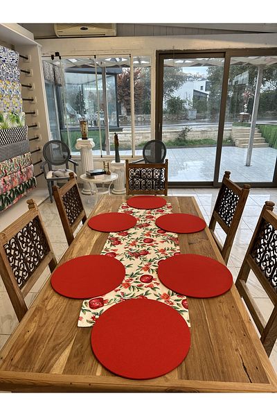Karam Home Pomegranate Pattern Runner Pad Set