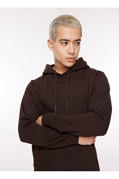SSEINSE Kapüşon Yaka Kahve Erkek Sweatshırt FI2537SS