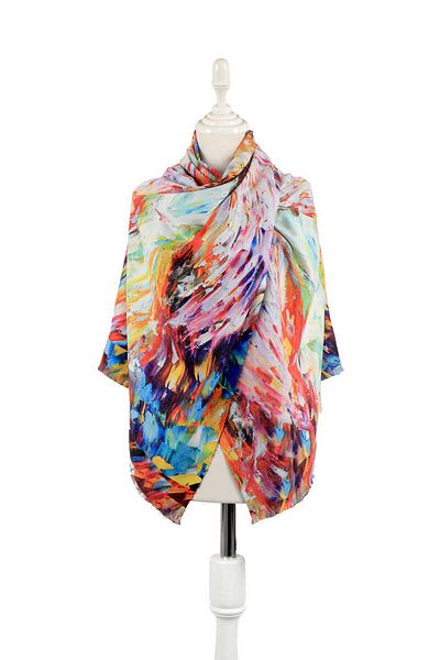 Bursa İpek White Angel Pattern Winter Shawl