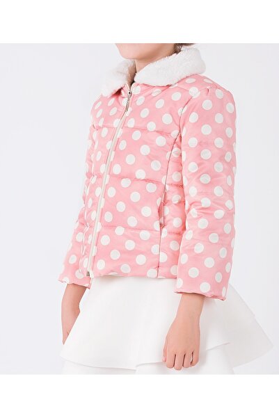 GOOSE Kız Çocuk Yakası Suni Kürk Kapitone Pembe Mont