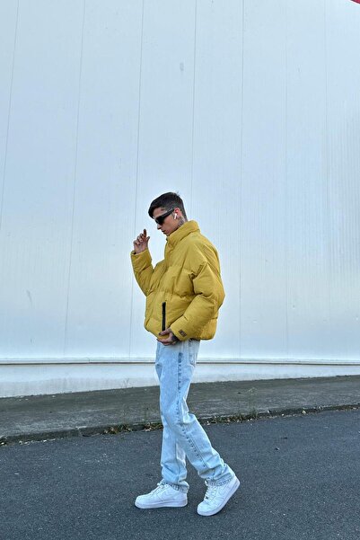 HAFKAGİYİM Λεπτομέρεια με φερμουάρ τσέπης με μουστάρδα GO oversized Puffer Coat