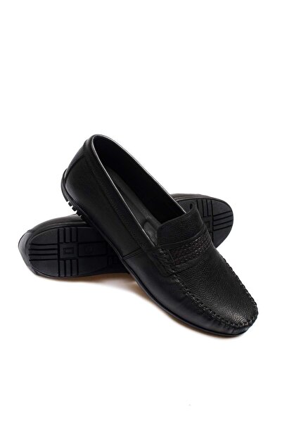 TUGERDİ Tugerdi Естествена кожа Черна лека подметка Качествени мъжки мокасини TG09585131509