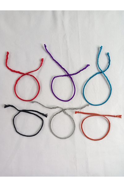 tutu tasarım COLORFUL STRING BRACELET 6 PIECES WATER RESISTANT