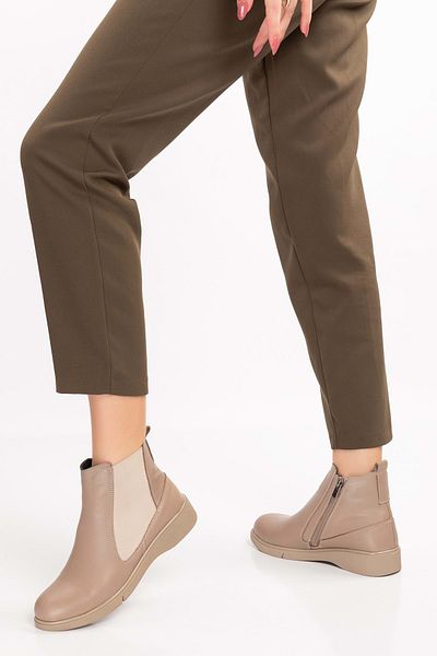 Gondol Cizme zilnice din piele naturală cu fermoar și laterale elastice esfa.6043 - nurcă - 41