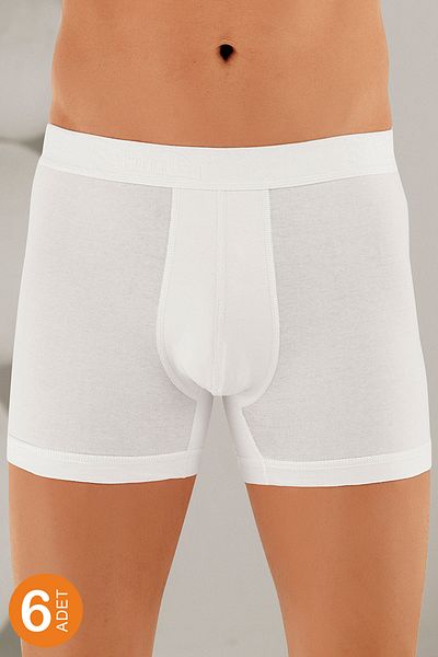 Şahinler Men's Pack Lycra Boxer White Tme031 Pack of 6