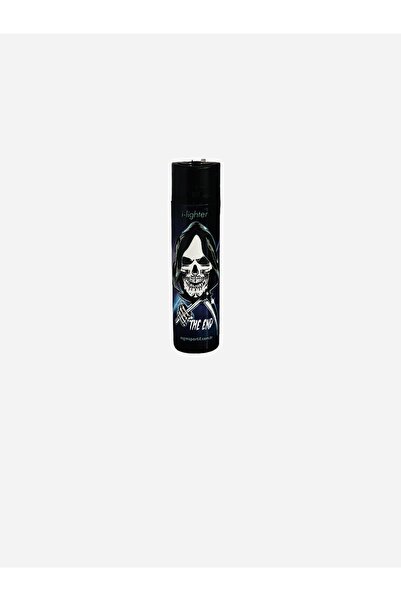 LİGHTER GRAFFİTİ ALEVLİ HAYALET İSKELET DESENLİ TAŞLI ÇAKMAK ÇİFT RENKLİ