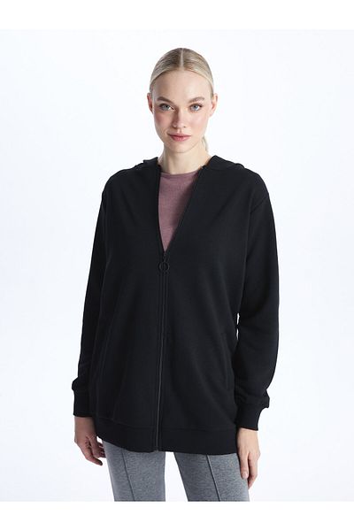 LC Waikiki Oversize dámská mikina na zip s kapucí a dlouhým rukávem