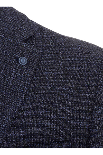 SÜVARİ Süvari Regular Fit Mavi Erkek Armürlü Ceket CT2004800236