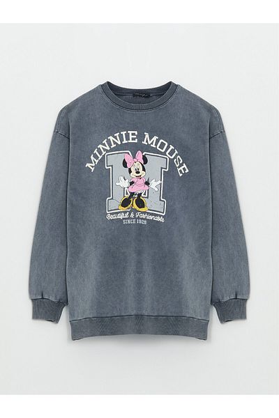 LC Waikiki Těhotenská mikina s dlouhým rukávem s potiskem Minnie Mouse od Crew Neck