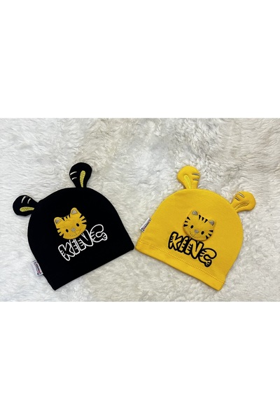 anne dokunuşu gibi KUZUM BEBE Black Yellow 2-Piece Lion Figured Girl Boy Baby...