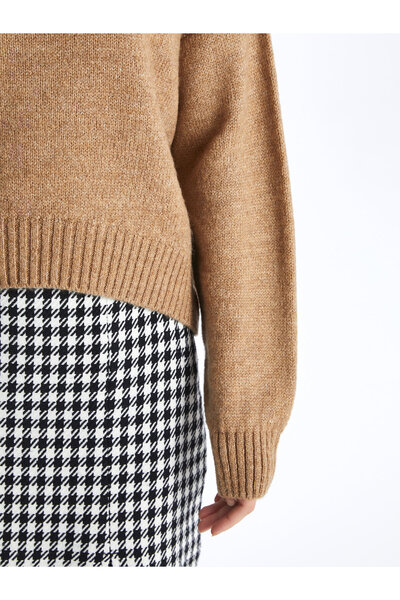 LC Waikiki Bisiklet Yaka Düz Uzun Kollu Kadın Triko Kazak