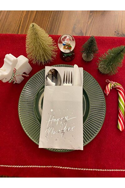 kidspartim منديل ورقي أبيض اللون مكون من 12 منديل ورقي باللون الأبيض مع جيوب