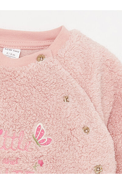 LC Waikiki Bérnyakú hosszú ujjú hímzés, részletes kardigán és nadrág 2db-os kislány