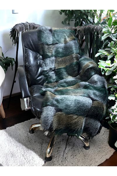 PLUSH STUDIO Πράσινο σχέδιο Εισαγόμενο, Λούτρινο ύφασμα Υψηλής Ποιότητας Βάρος, 50x150cm, Υφάσματα Σπιτιού