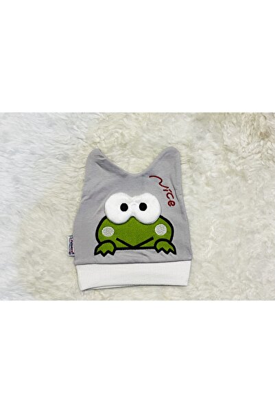 anne dokunuşu gibi KUZUM BEBE Gri Kurbağa Figürlü Kız Erkek Bebek Çocuk Penye...