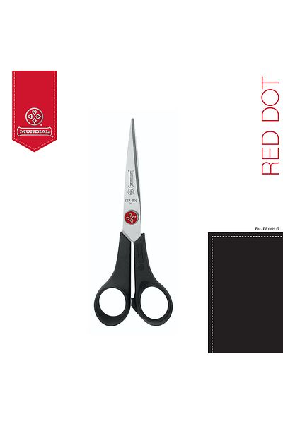 Mundial 664 5.5 inch Red Dot Hand Craft Scissors - 14cm Stainless Multi-Purpose Scissors Made in Brazil