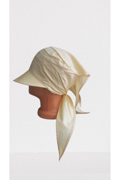 BERG Women's Safari Tie-Up Scarf with Brim Bandana Beach Hat
