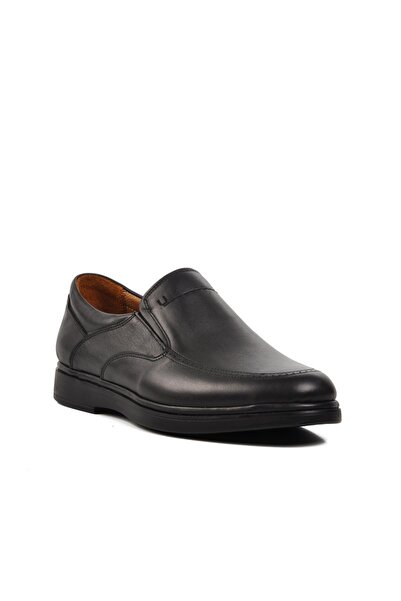 AYAKMOD 333 Black Genuine Leather Men's Casual Shoes