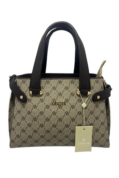 Armine 172 Printed Cross Shoulder Strap Women's Bag 172 coffee