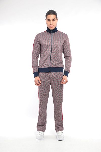 FORE SPORT Мъжки анцуг от норка с дигитален щампа и яка стойка
