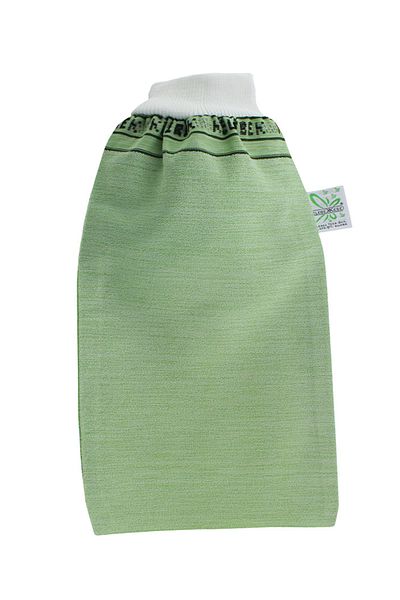 Kelebek Kese Thin Pore Butterfly Green Cuffed Bathroom Bridal Dowry Spa and Bath Washcloth for Sensitive Skin