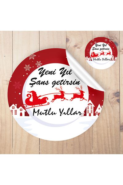 otuz9 reklam New Year's Themed Snowman Label ( Sticker )