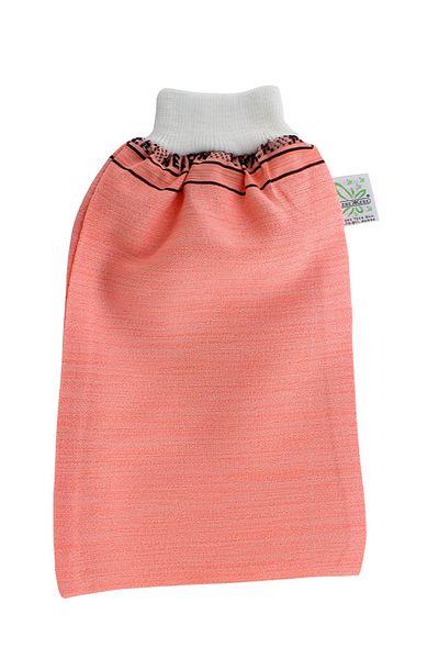 Kelebek Kese Thin Porous Butterfly Orange Cuffed Hamam Bridal Dowry Spa and Bath Washcloth for Sensitive Skin