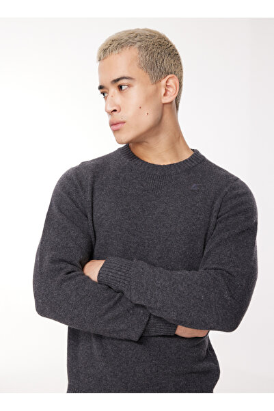 K-Way Klasik Yaka Normal Düz Siyah Erkek Kazak K2112PW_SEBASTIEN LAMBSWOOL