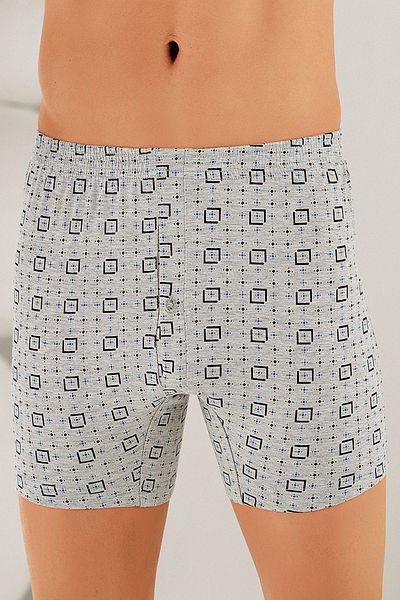 Şahinler Men's Patterned Combed Cotton Buttoned Boxer Me010