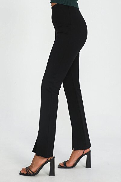 Madmext Fekete magas derekú hasított női nadrág Mg1651